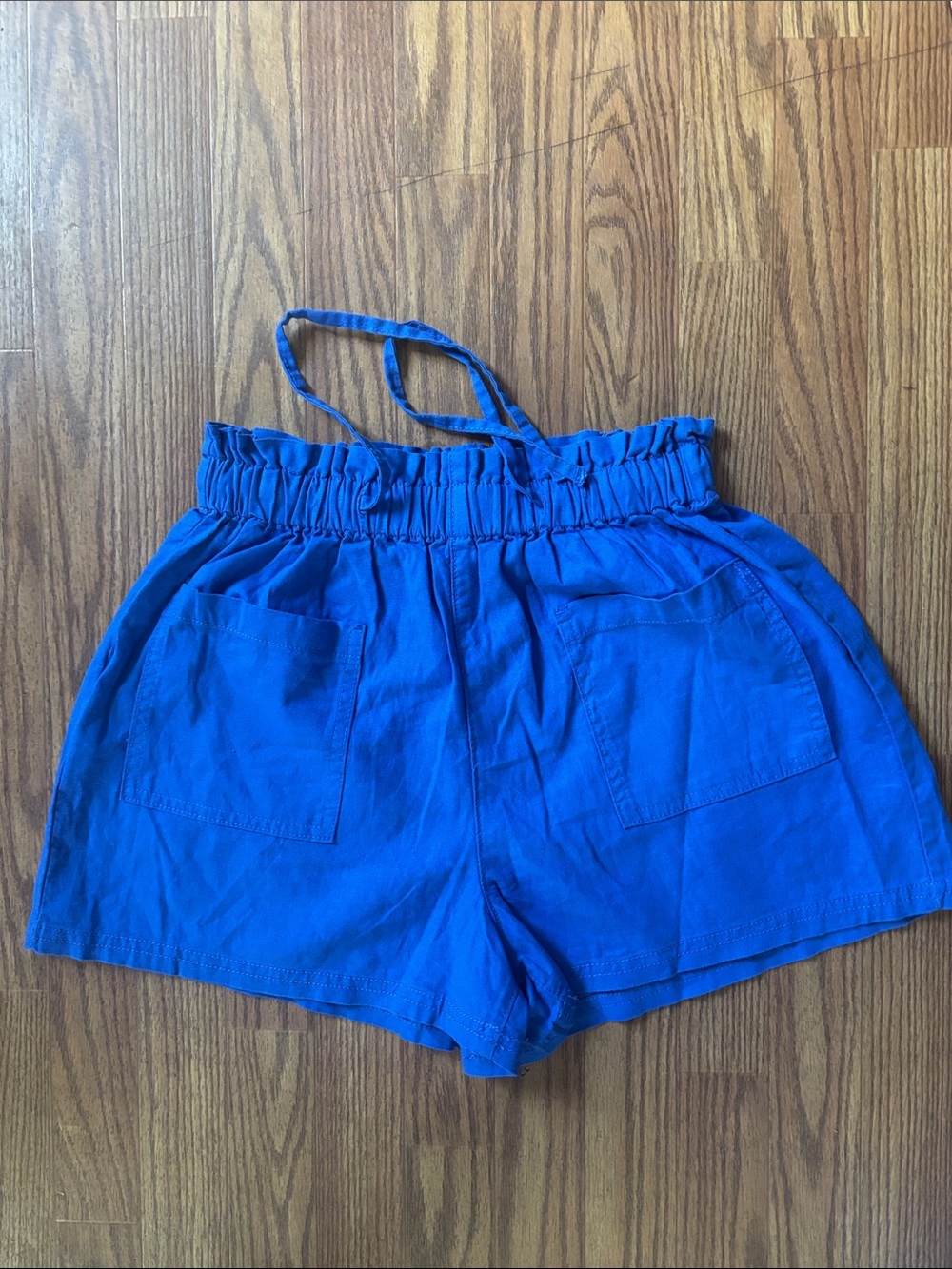Women’s Blue Elastic-Waist Casual Shorts